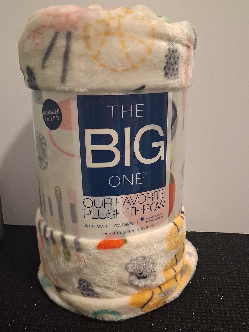 The Big One Our Favorite Plush Throw in Cream & Orange
